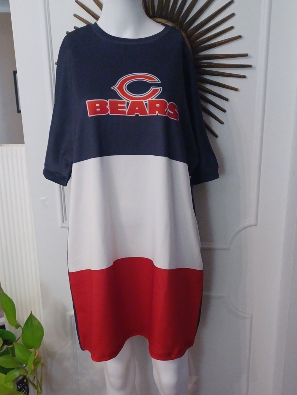 Chgo Bears Sports Team Navy Crewneck Top/dress -side Pockets  Size Small.